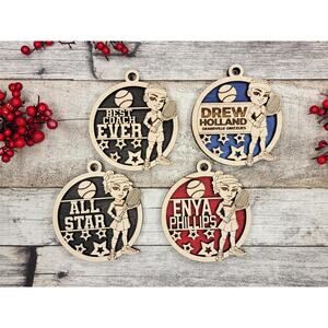 Personalized Animated TENNIS Ornaments Male or Female Custom Christmas Gift